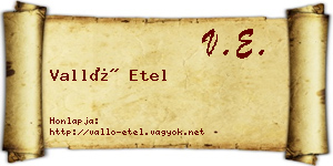 Valló Etel névjegykártya